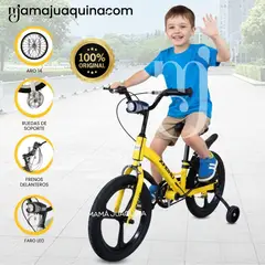 BABY - Bicicleta 2 en 1 a Pedal Aro 14 «TIPHON» Función de Equilibrio Yellow