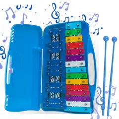 GENERICO - Xilófono Metalófono Cromático de 2 octavas (25 notas y estuche azul)