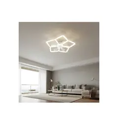 GENERICO - Foco Ventilador Hexagonal Movible Control De Luces Rgb Blanco