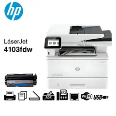 HP - IMPRESORA LASERJET PRO MFP 4103FDW MULTIFUNCIONAL MONOCROMÁTICO 2Z629A