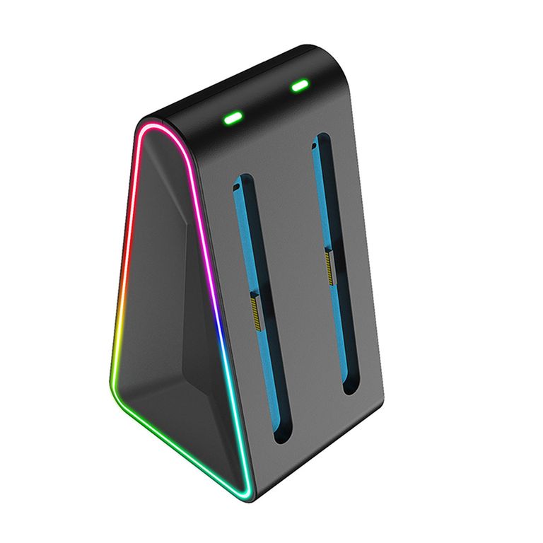 Cargador Para Joy-Con Switch 2 Base Vertical 4 Puerto Rgb Negro