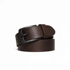 GENERICO - CORREA DE CUERO MARRON HEBILLA MATE