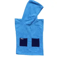 RED CARROT - Toalla poncho unisex niño 8 a 12 años celeste azul marino