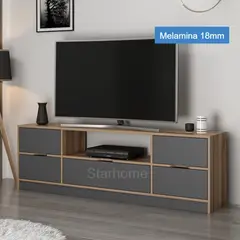 MUEBLES STARHOME - CENTRO DE ENTRETENIMIENTO STARHOME SEVERSK ROBLE Y PLOMO