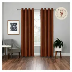 SALA FABULOSA - Cortina Jacquard Rústico con aros en 2 paños- 3mts ancho x 2.30 alto. - Lacre
