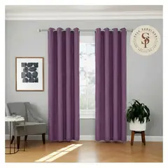 SALA FABULOSA - Cortina con aros en 2 paños- 3mts ancho x 2.30 alto. - Morado
