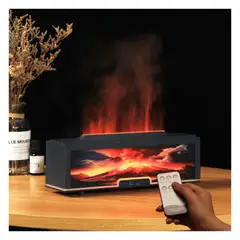 GENERICO - Humidificador de Aromas en Forma de chimenea con Control Remoto y Luz RGB 7 Colores