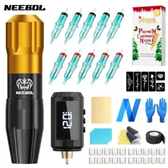 GENERICO - KIT MAQUINA TATUAR TATOO TATUAJE INALAMBRICA NEEBOL