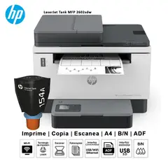 HP - Impresora multifuncional Láser BN LaserJet Tank MFP 2602sdw Duplex WIFI ADF