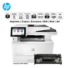 HP - Impresora multifuncional Láser Enterprise MFP M430 Duplex WIFI ADF