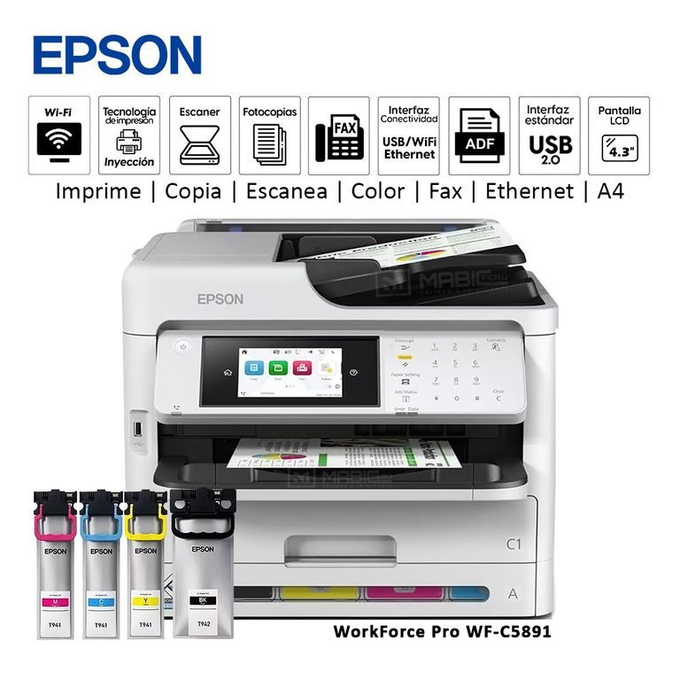 Impresora Multifuncional WorkForce Pro WF-5891 Duplex WIFI ADF