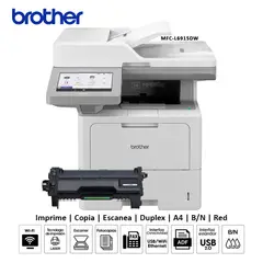 BROTHER - Impresora multifuncional Láser BN MFC-L6915DW Duplex WIFI ADF