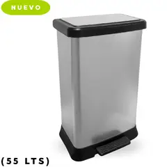 REY - Papelera de Polipropileno LEXUSS Metalizado 55 LTS-REY