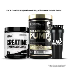 KEVIN LEVRONE - Shaaboom pump - 44 servicios Fruit Punch / Pre-Entreno + Creatina Nutrex Research 300 g + Shaker