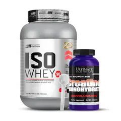 Universe Nutrition - Iso Whey 90 1.1 kg Proteina Isolatada - Chocolate + Creatina Ultimate Nutrition 300 g + Scoop