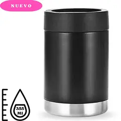 ICHIMATSU - Enfriador de Latas Cerveza Acero Inoxidable Negro 12 oz.