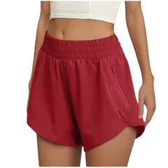 TIOZONEY - Pantalones cortos para mujer - Rojo