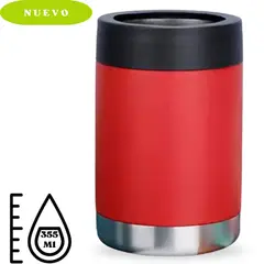 ICHIMATSU - Enfriador de Latas Cerveza Acero Inoxidable Rojo 12 oz.