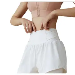 TIOZONEY - Pantalones cortos para mujer - Blanco