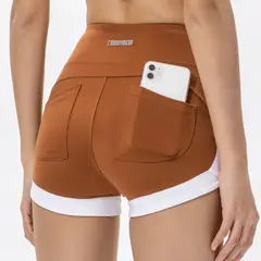 TIOZONEY - Pantalones cortos para mujer - Marrón
