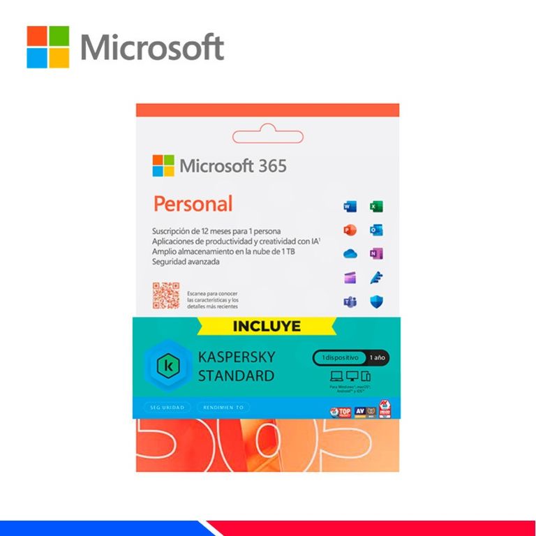365 PERSONAL + KASPERSKY, 12 MESES, 1 Usuario