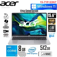 ACER - Laptop Aspire AL15-71P-53N7 Intel Core i5-12450H 8GB DDR5 RAM 512GB 15.6" FHD Windows 11