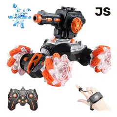 GENERICO - CARRO TANQUE 2 EN 1 LANZADOR DE BOLITAS CON DOBLE CONTROL REMOTO JS