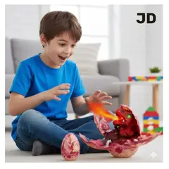 GENERICO - HUEVO ELECTRONICO DINOSAURIO BOTA HUMO CON LUCES DIDACTICO JS