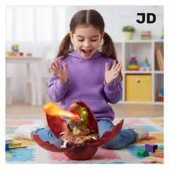 GENERICO - HUEVO ELECTRONICO DINOSAURIO BOTA HUMO CON LUCES DIDACTICO JS