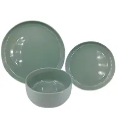 ICHIMATSU - Juego de Vajilla Verde Militar de Loza 18 Piezas-Ichimatsu