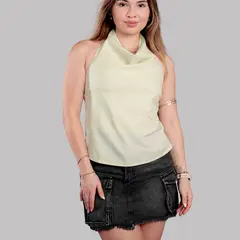 ROXJES JEANS - Blusa Satin Drapeado Mujer Roxjes