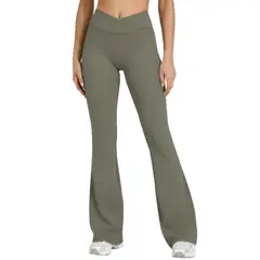 ALPHA FIT - Leggings Flare Mujer - Leggins flare palazo - Malla deportiva mujer