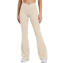 ALPHA FIT - Leggings Flare Mujer - Leggins flare palazo - Malla deportiva mujer