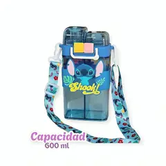 GENERICO - Tomatodo Doble Compartimento Policarbonato Doble Pico para Niños 600 ml