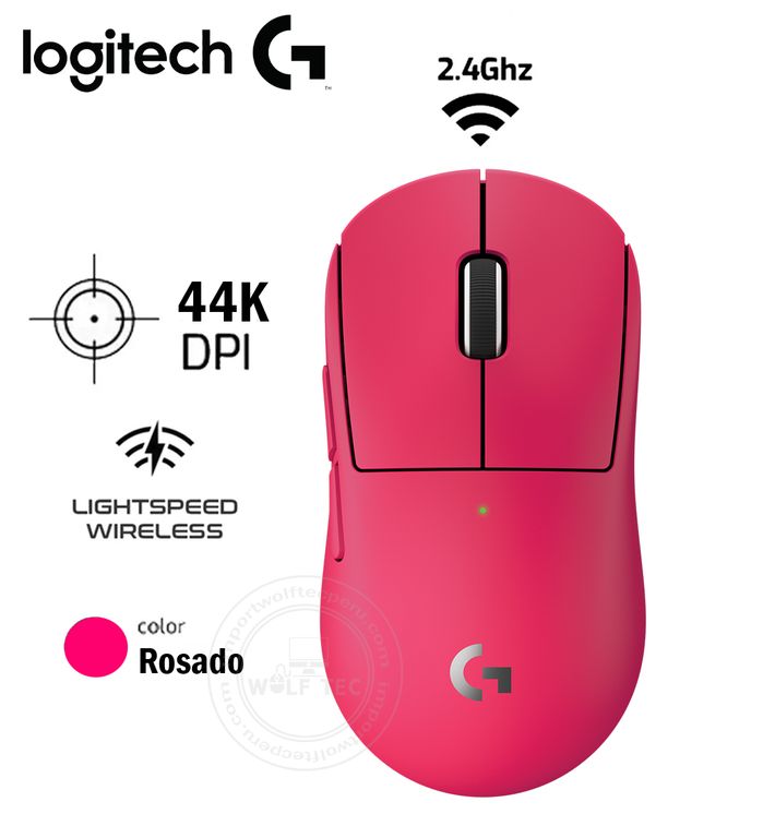 Mouse G PRO X Superlight 2C 44K DPI /Wireless Lightspees/Lightfroce Hero 2 Rosado
