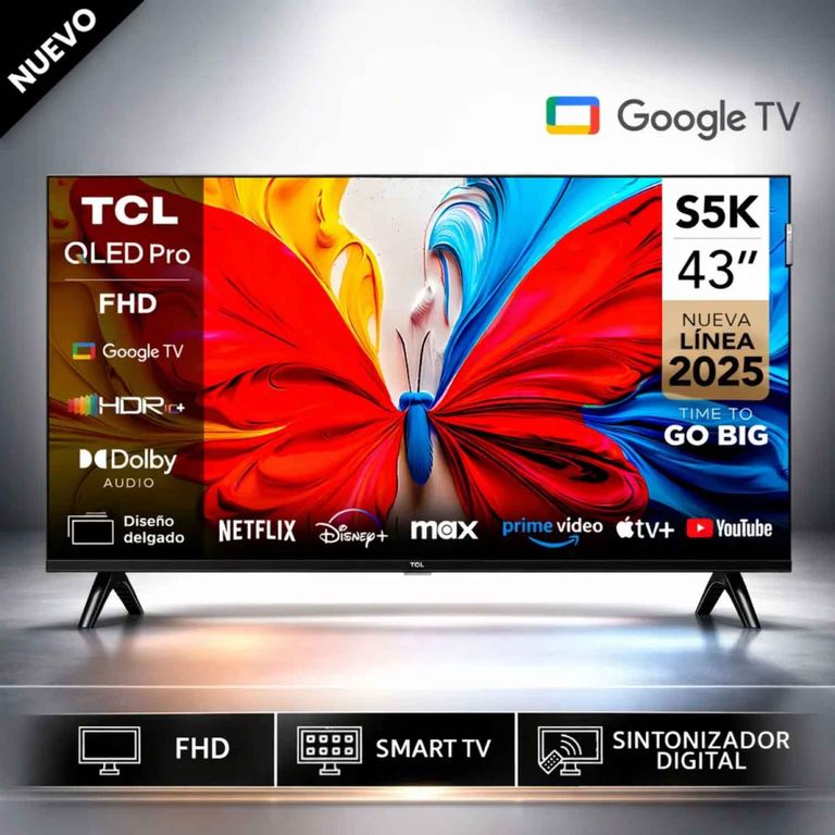 Televisor QLED 43" Full HD Smart TV 43S5K Negro 2025