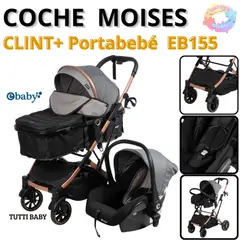 EBABY - NUEVO COCHE MOISES CLINT CON PORTABEBE - GRIS