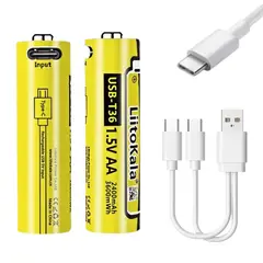 LIITOKALA - Batería AA Recargable 15V USB 2400mAh Larga Duración
