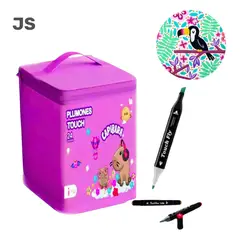 GENERICO - Plumones Marcadores Diseño Capibara de 24 pcs Doble Punta + Estuche JS