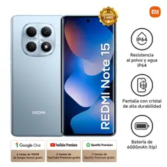 REDMI - CELULAR XIAOMI NOTE 15 6GB RAM 128GB ROM COLOR GRACIER BLUE