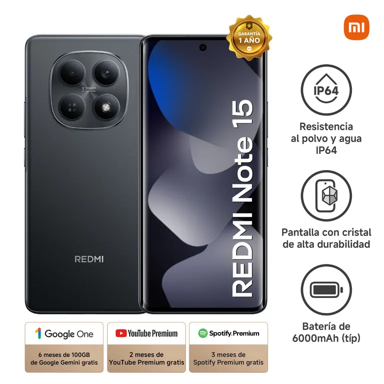 CELULAR XIAOMI NOTE 15 8GB RAM 256GB ROM COLOR BLACK