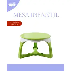 GENERICO - MESA DE COMEDOR REDONDA PARA BEBÉ - COLOR VERDE
