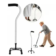 GENERICO - Bastón 4 Apoyos Ajustable Ortopédico Mango Ergonómico Adultos