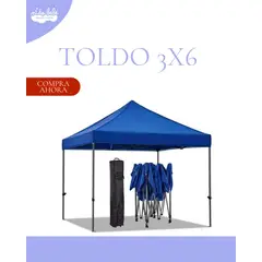 HOME DESING - Toldo Plegable 3X6m Protección UPF 50+ Azul