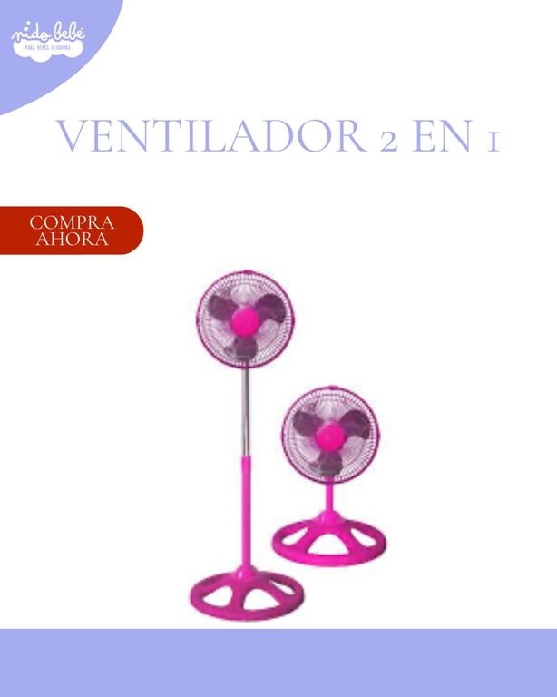 Ventilador Multifuncional 2 en 1 de Alto Rendimiento – Color ROSADO