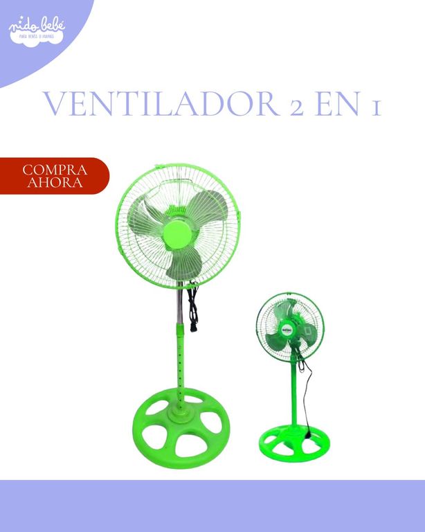 Ventilador Multifuncional 2 en 1 de Alto Rendimiento – Color Verde