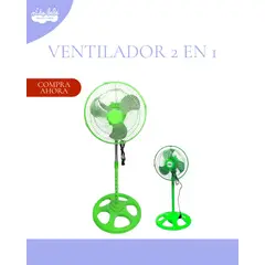 GENERICO - Ventilador Multifuncional 2 en 1 de Alto Rendimiento – Color Verde