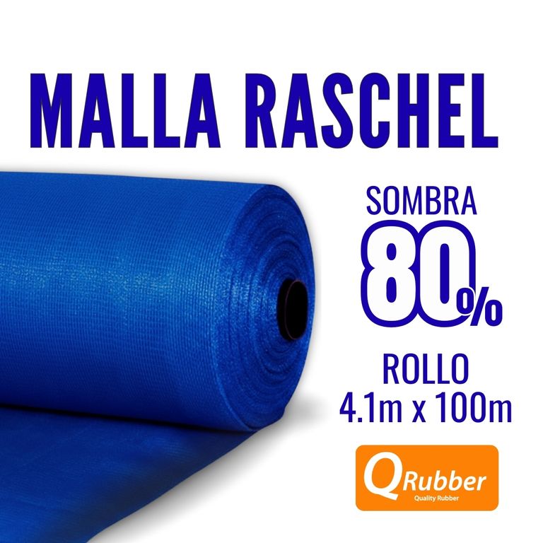 Malla raschel 80% 100 M x 4.1 M Azul