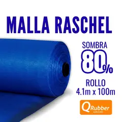 QRUBBER - Malla raschel 80% 100 M x 4.1 M Azul