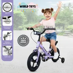 VELOX - Bicicleta 2 en 1 a Pedal Aro 14 «TIPHON» Función de Equilibrio Purple